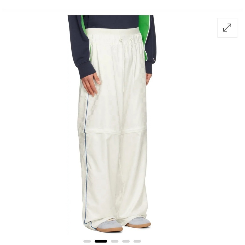 White Joggers with Wide Waistband and Airy Fabric